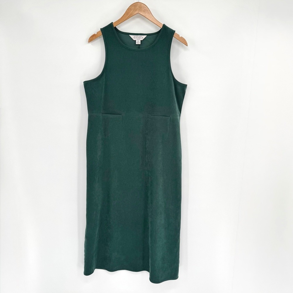 Casual Corner Annex‎ Faux Suede Green Sleeveless Maxi Dress Women's 12